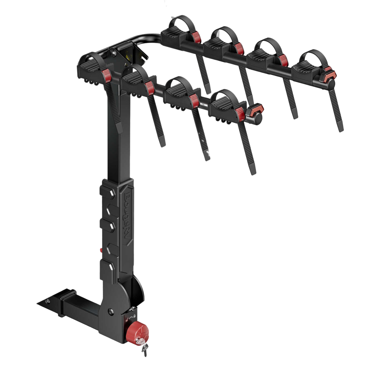BougeRV Lockable Foldable Bike Rack Hitch for Car/SUV/Truck