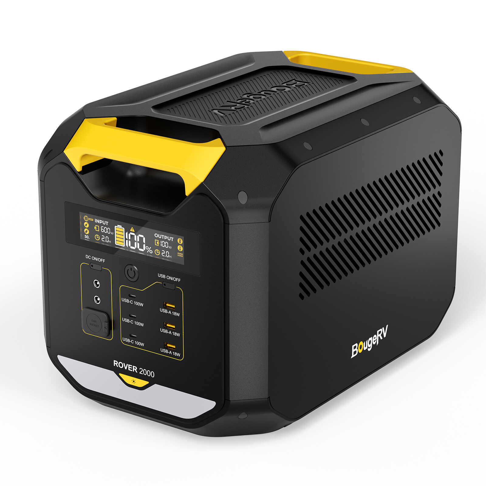 BougeRV ROVER2000 Semi-solid Solar Generator (4016Wh) & 400W(2x200W) Portable Solar Panel