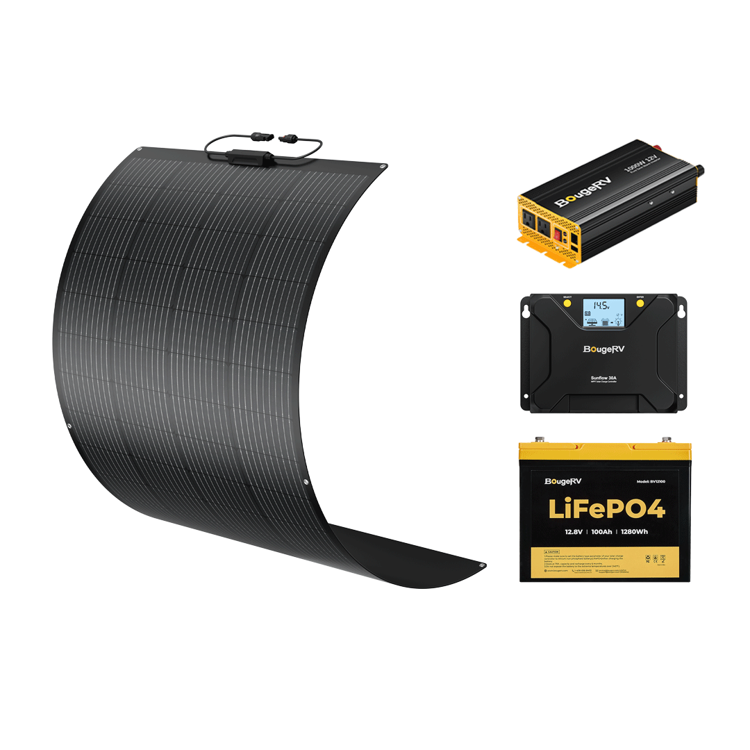 BougeRV 12V 200 Watt Flexible Solar Kit