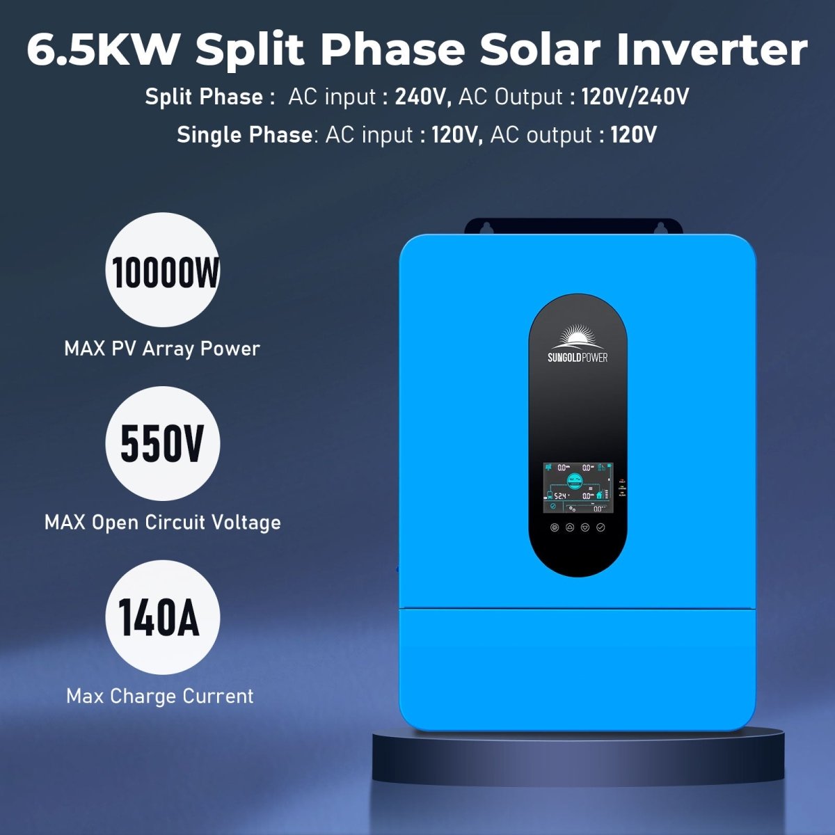 SunGold Power Off-Grid Solar Kit 13,000W 48VDC 120VAC/240V 20.48kWh PowerWall Lithium Battery 12 x 370 Watts Solar Panels SGM-1320M