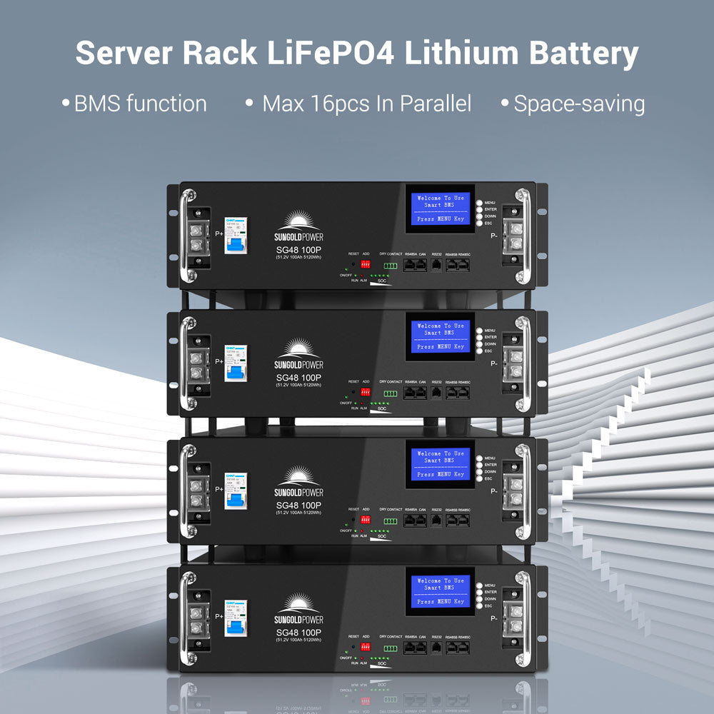 SunGold Power Off-Grid Solar Kit 10000W 48VDC 120V/240V LifePO4 20.48KWH Lithium Battery 12 X 450 Watts Solar Panels