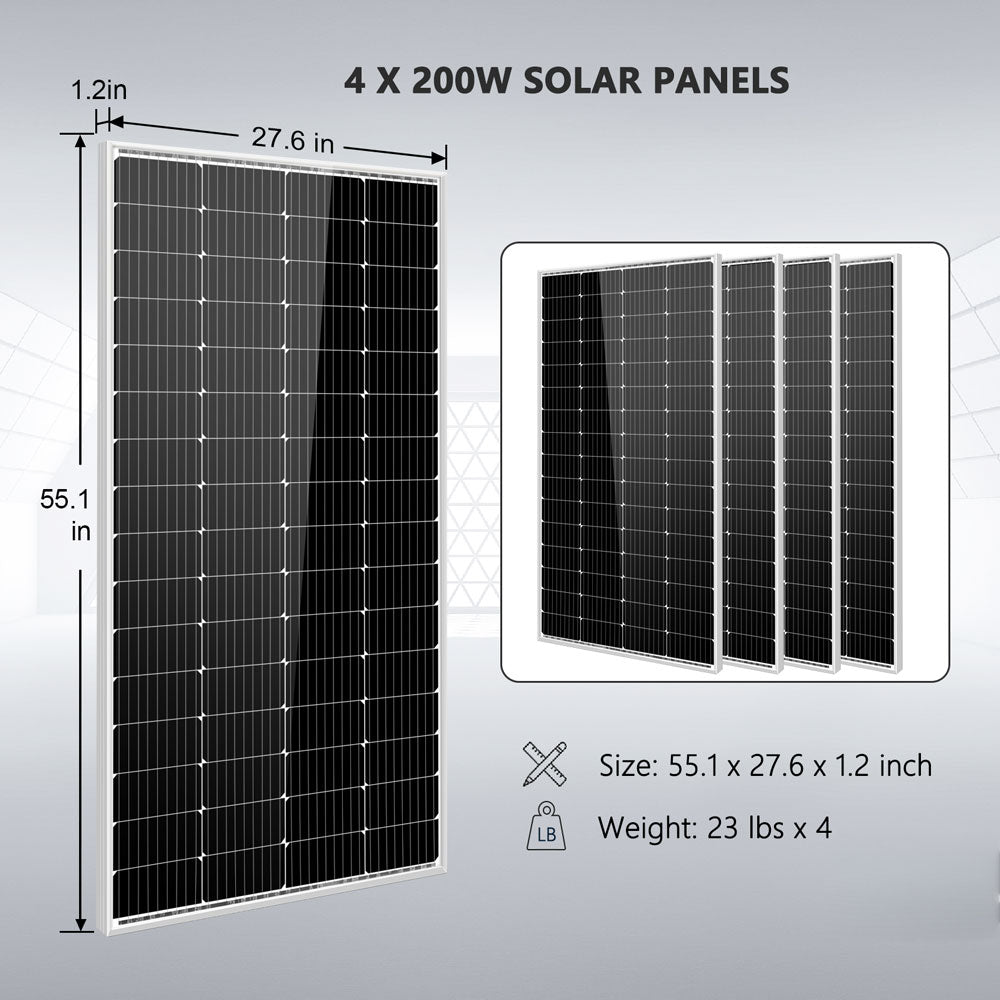 SunGold Power Solar Kit 3000W 24V Inverter 120V output Lithium Battery 800 Watt Solar Panel