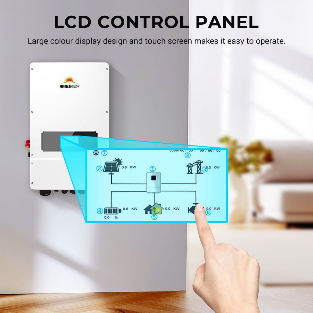 SunGold Power UL 10kW Hybrid Inverter 48V Split Phase, Grid Feedback, Batteryless