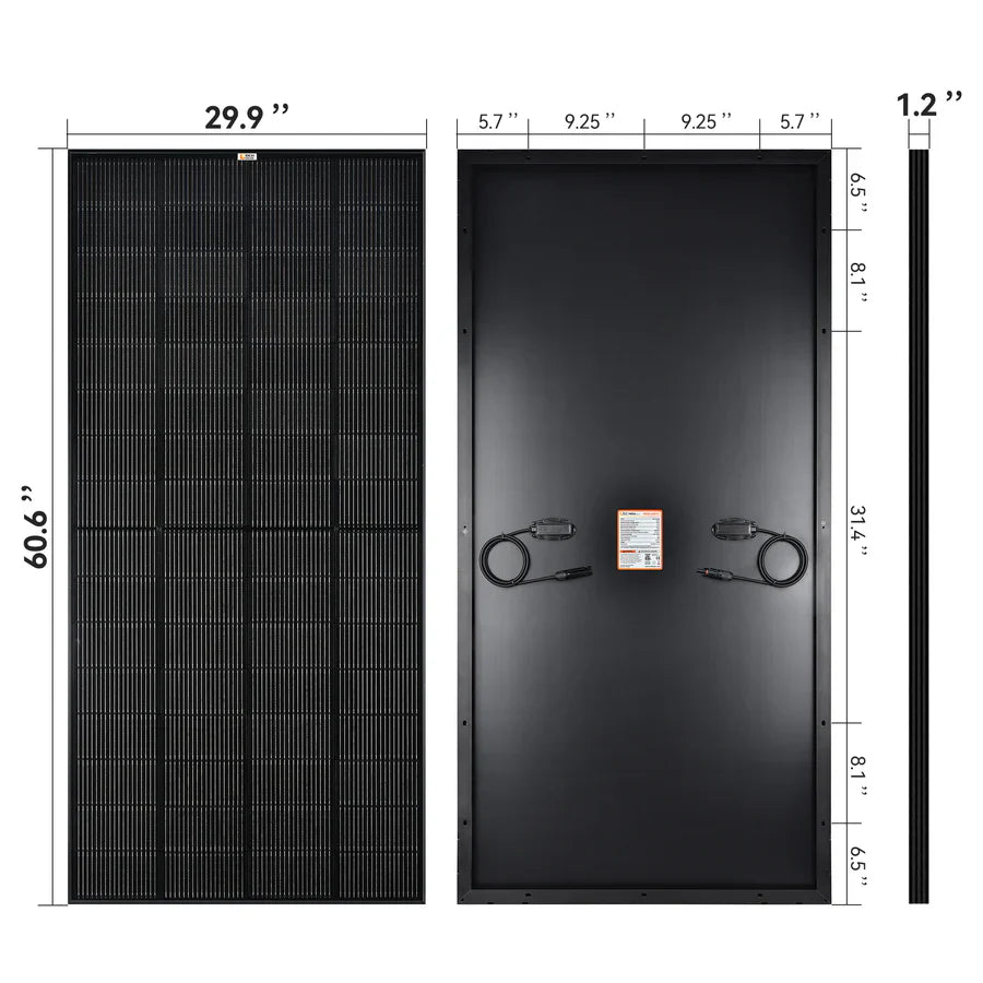Rich Solar MEGA 250 Watt Monocrystalline Solar Panel UL Certified Black