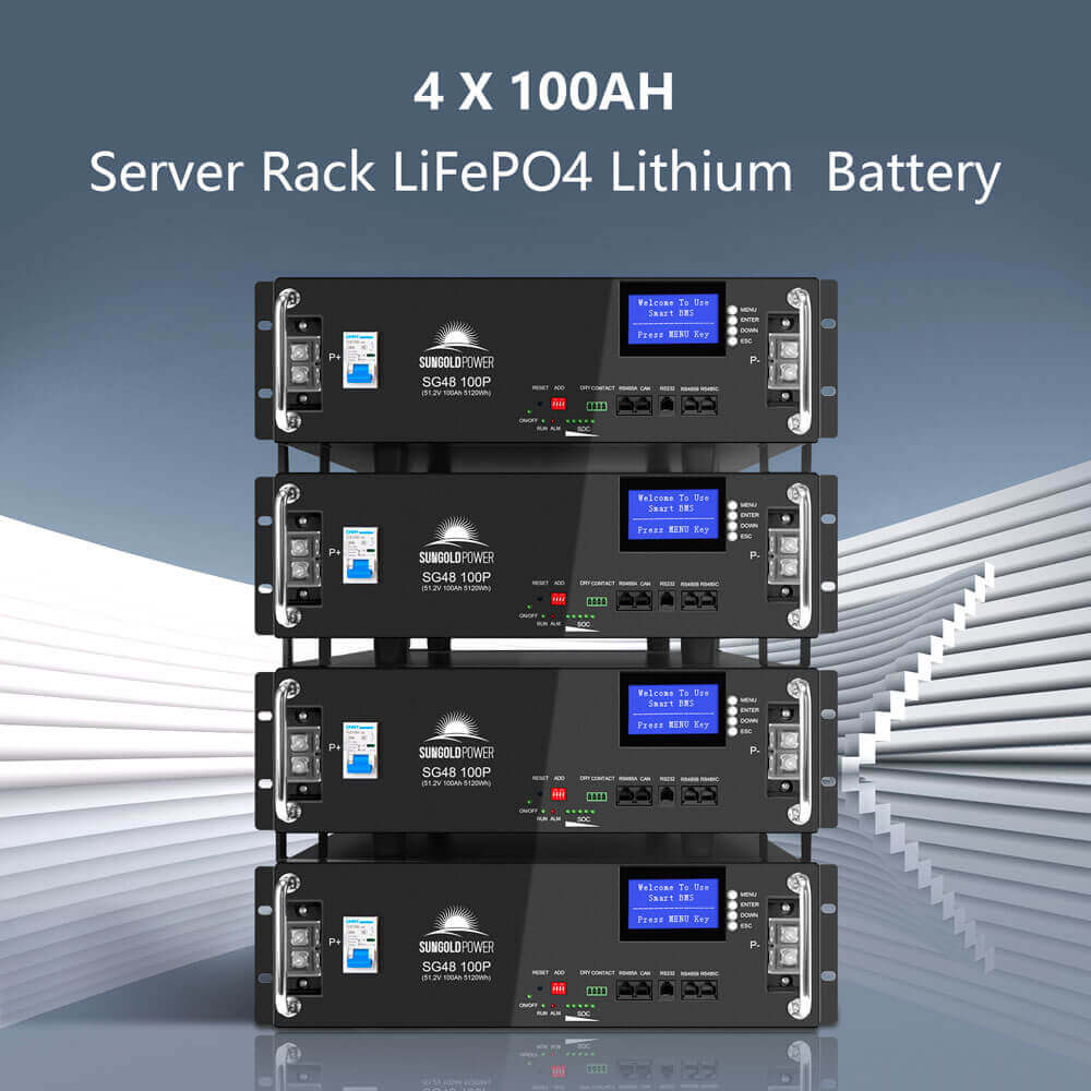 SunGold Power Off-Grid Solar Kit 12000W 48VDC 120V/240V LifePo4 20.48KWH Lithium Battery 12 X 415 Watts Solar Panels