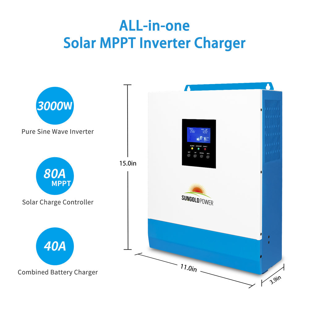 SunGold Power 3000W 24V Solar Inverter Charger