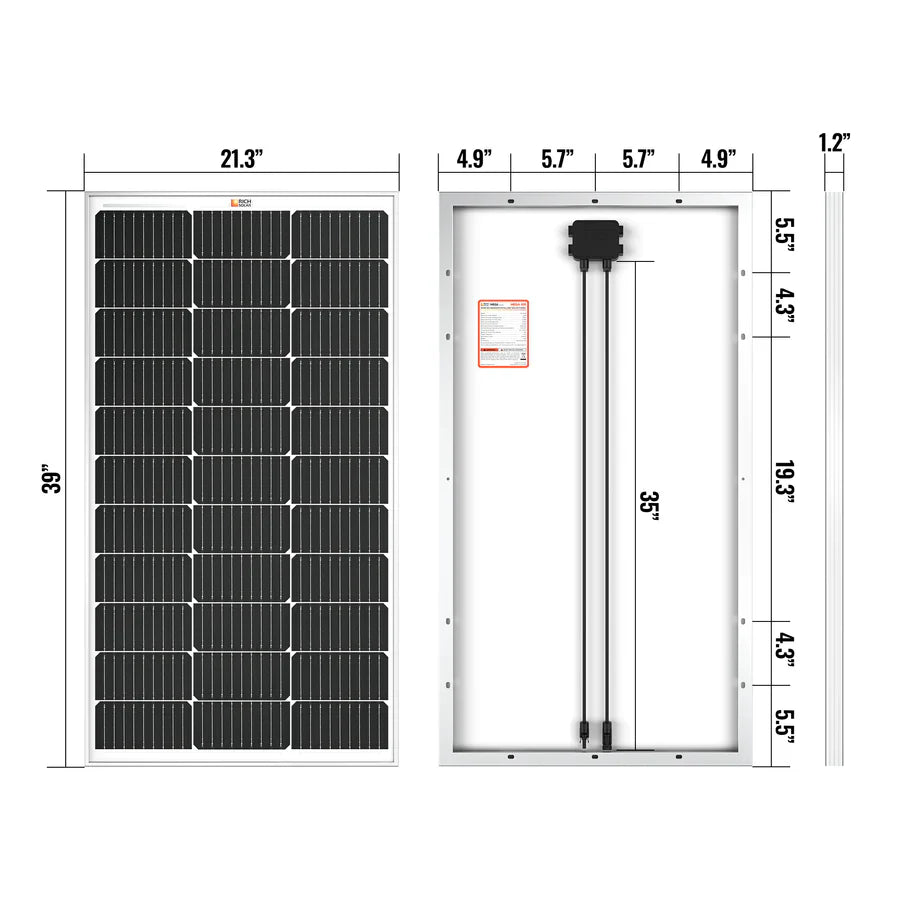 Rich Solar MEGA 100 Watt Monocrystalline Solar Panel