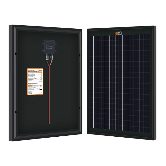 Rich Solar - 20 Watt 12V Mono Solar Panel Black