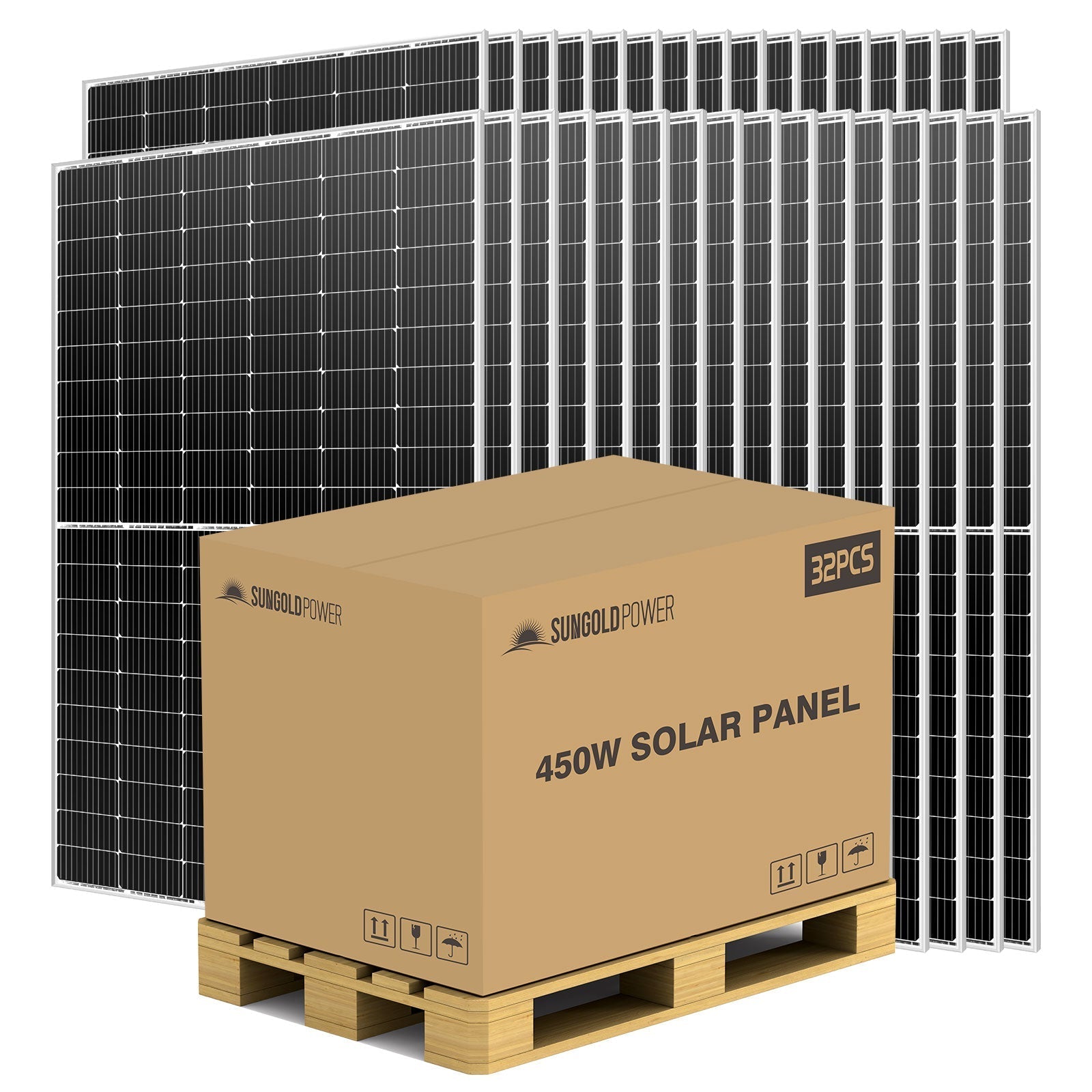 SunGold Power 450W MONO PERC SOLAR PANEL FULL PALLET (32 PANELS)