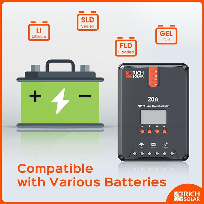 Rich Solar 20 Amp MPPT Solar Charge Controller