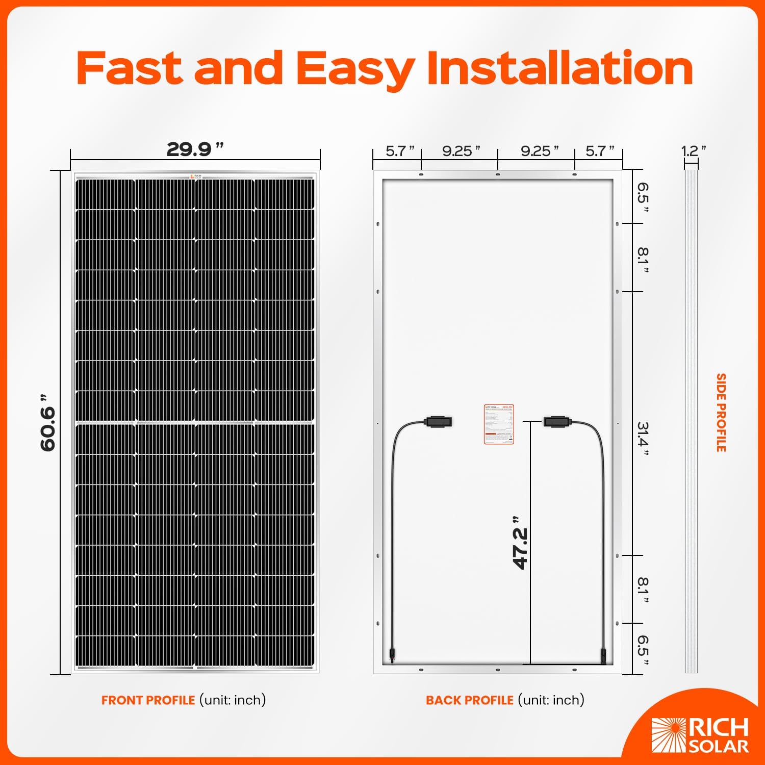 Rich Solar MEGA 250 Watt Monocrystalline Solar Panel UL Certified