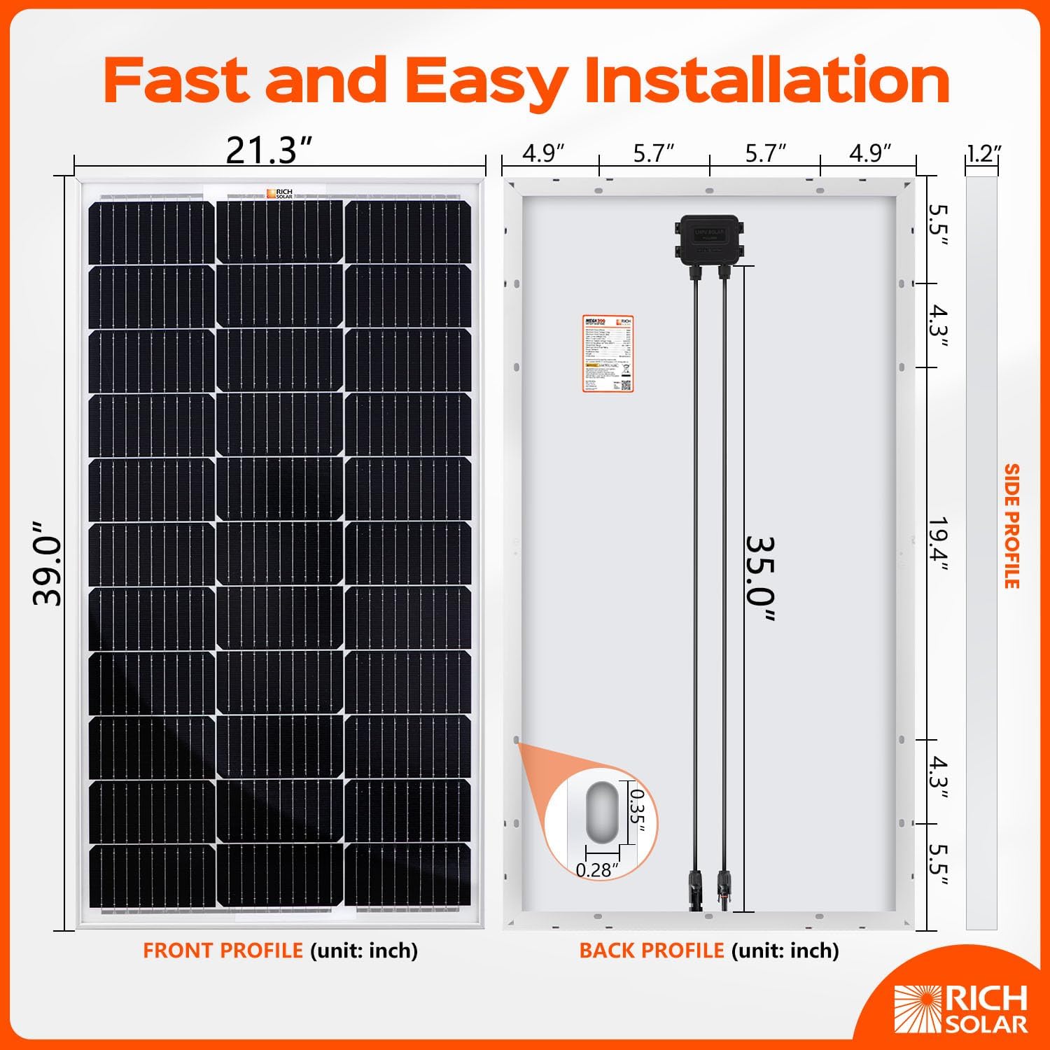 Rich Solar MEGA 100 Watt Monocrystalline Solar Panel