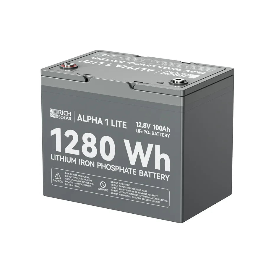 Rich Solar ALPHA 1 LITE 12V 100Ah LiFePO4 Lithium Battery