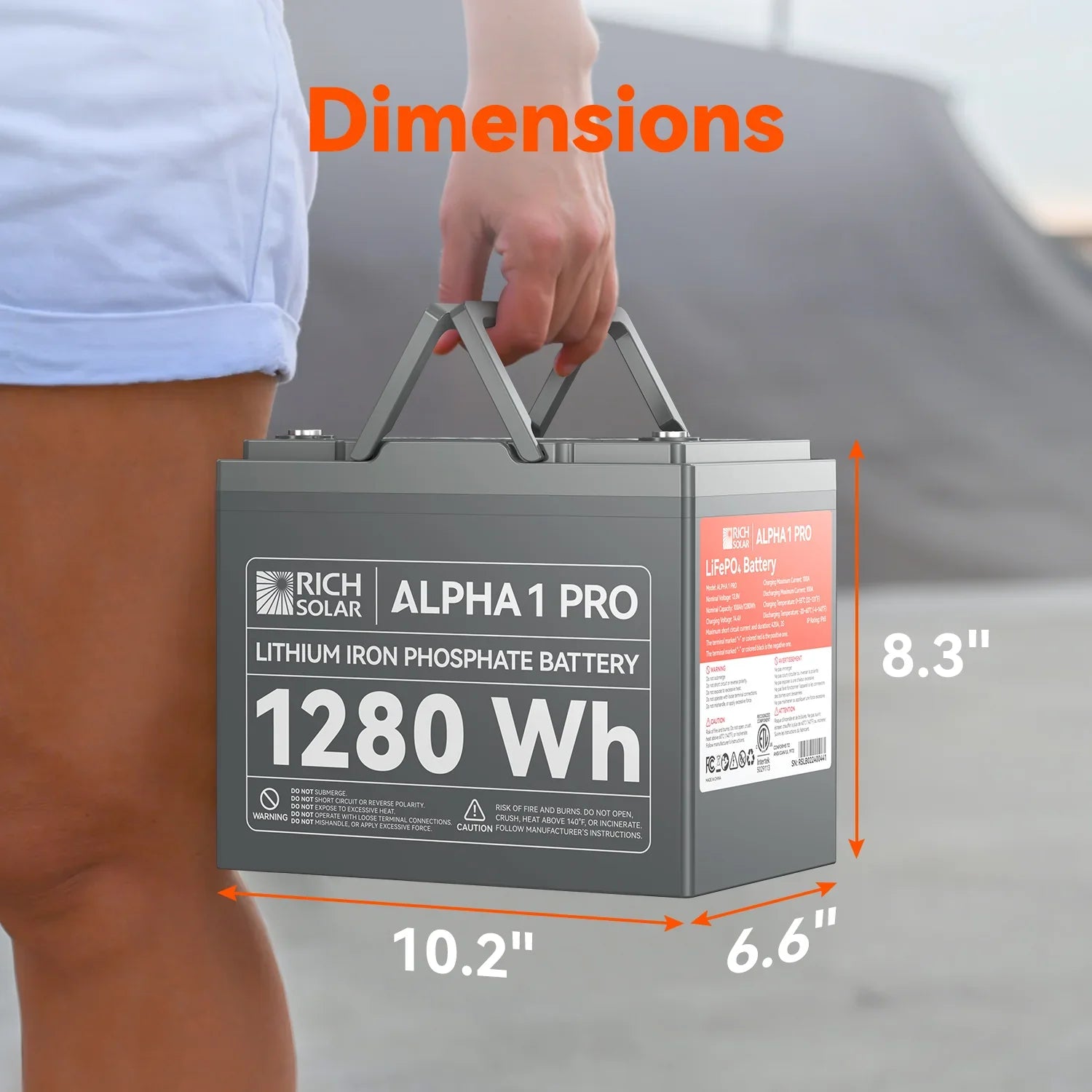 Rich Solar ALPHA 1 PRO 12V 100Ah LiFePO4 Lithium Iron Phosphate Battery
