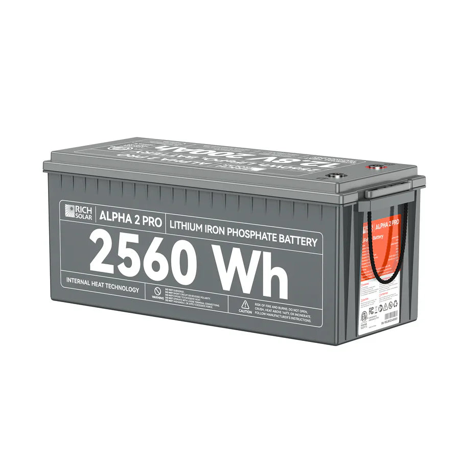 Rich Solar ALPHA 2 PRO 12V 200Ah LiFePO4 Lithium Iron Phosphate Battery