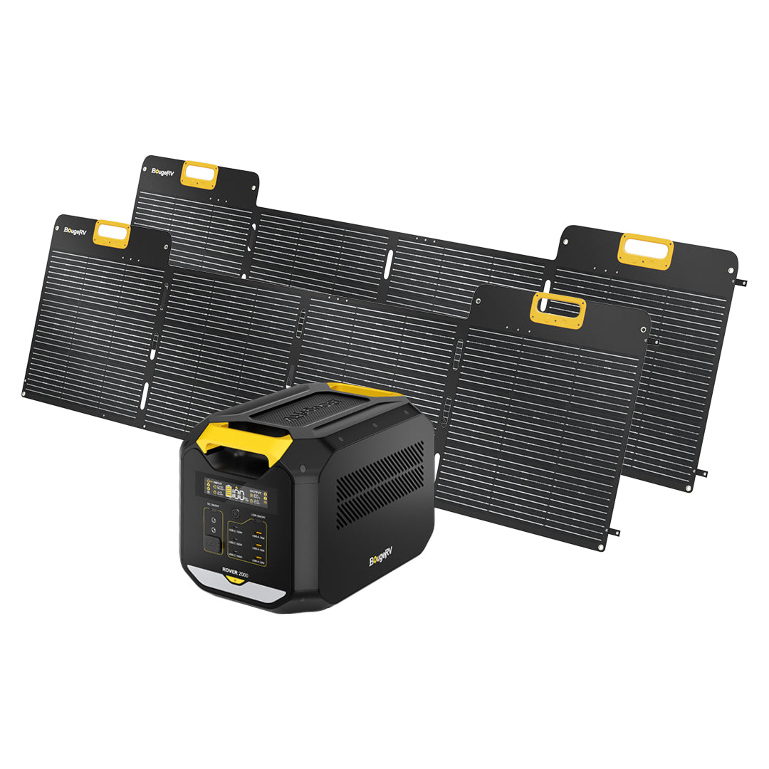 BougeRV ROVER2000 Semi-solid Power Station with 200W Portable Solar Panel