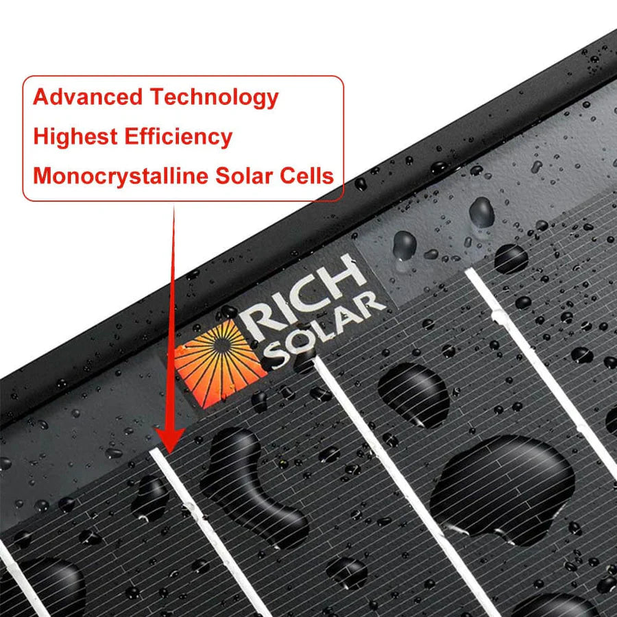 Rich Solar MEGA 100 Watt ONYX Black Monocrystalline Solar Panel