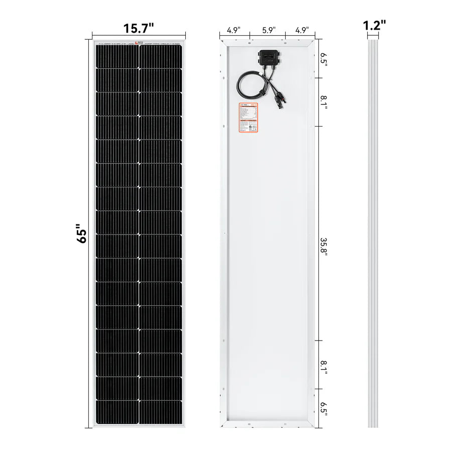 Rich Solar MEGA 130 Watt Slim Monocrystalline Solar Panel