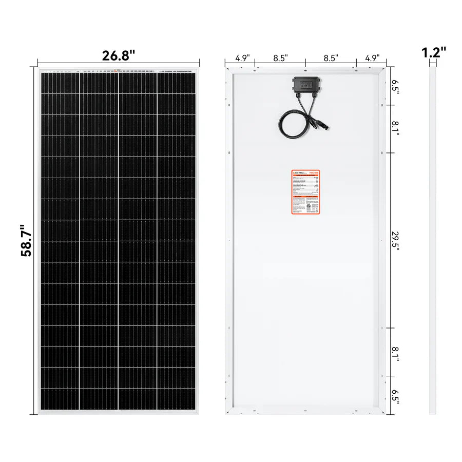 Rich Solar MEGA 200 MAX 200W 24 Volt Monocrystalline Solar Panel