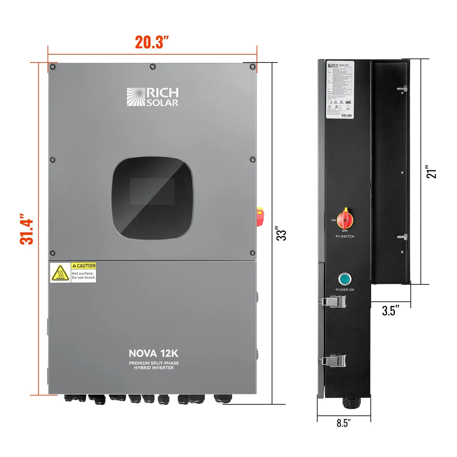 Rich Solar NOVA 12K PV Hybrid Inverter 48V 120/240V Split Phase