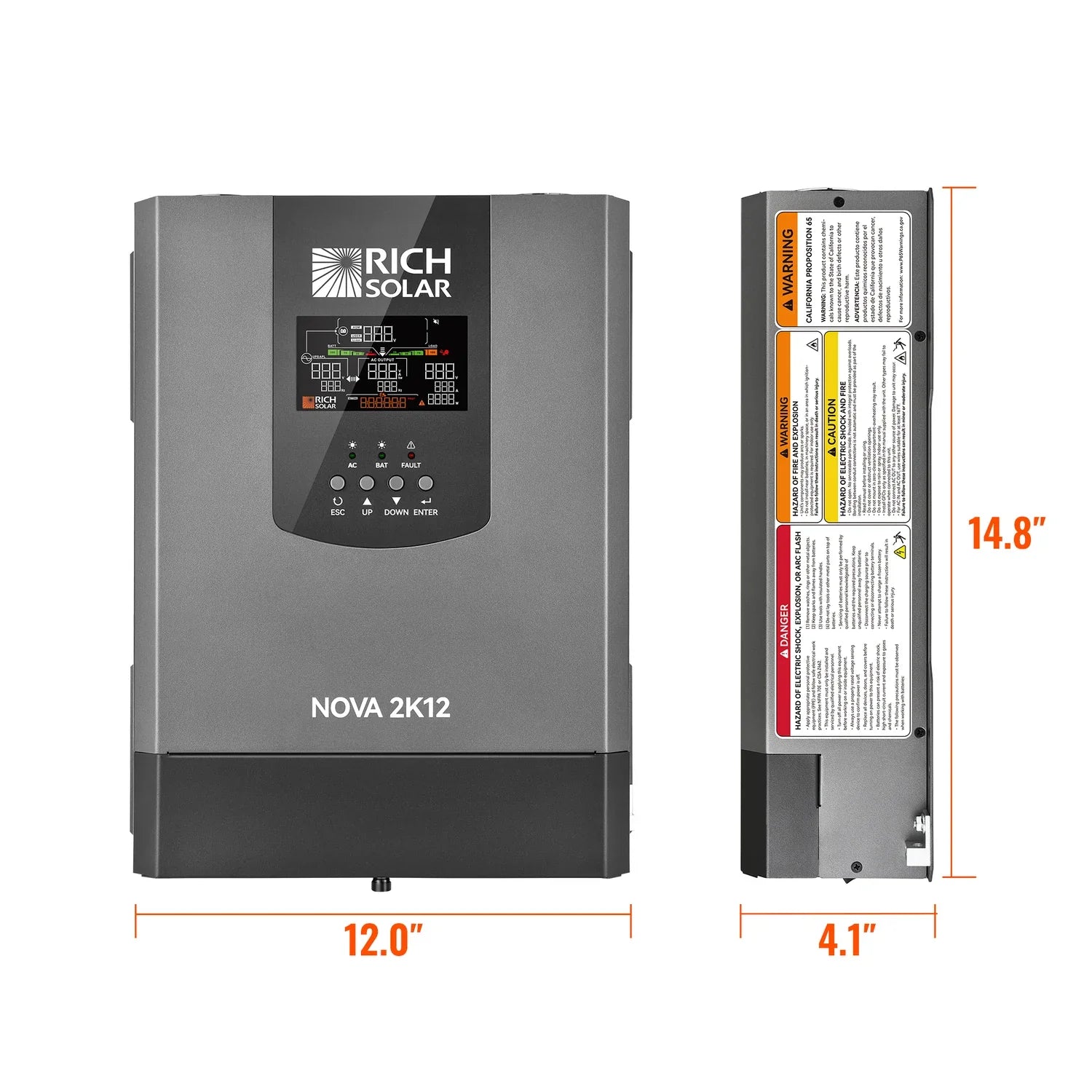 Rich Solar NOVA 2K12 2000W 12V Pure Sine Wave Inverter with Built-in Transfer Switch