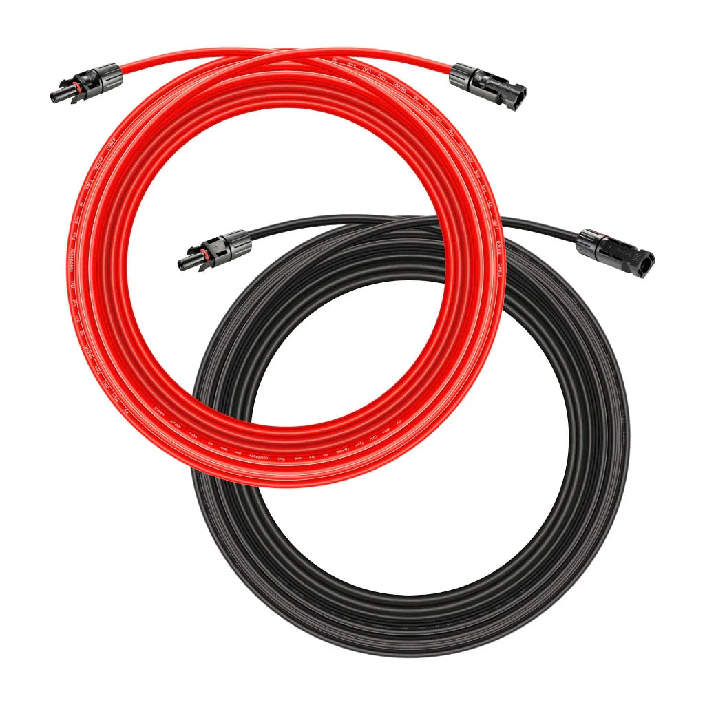 Rich Solar 10 Gauge (10AWG) 15 Feet Solar Panel Extension Cable Wire With Solar Connectors