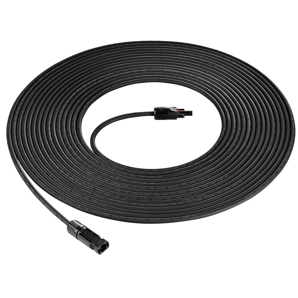 Rich Solar 10 Gauge (10AWG) 15 Feet Solar Panel Extension Cable Wire With Solar Connectors