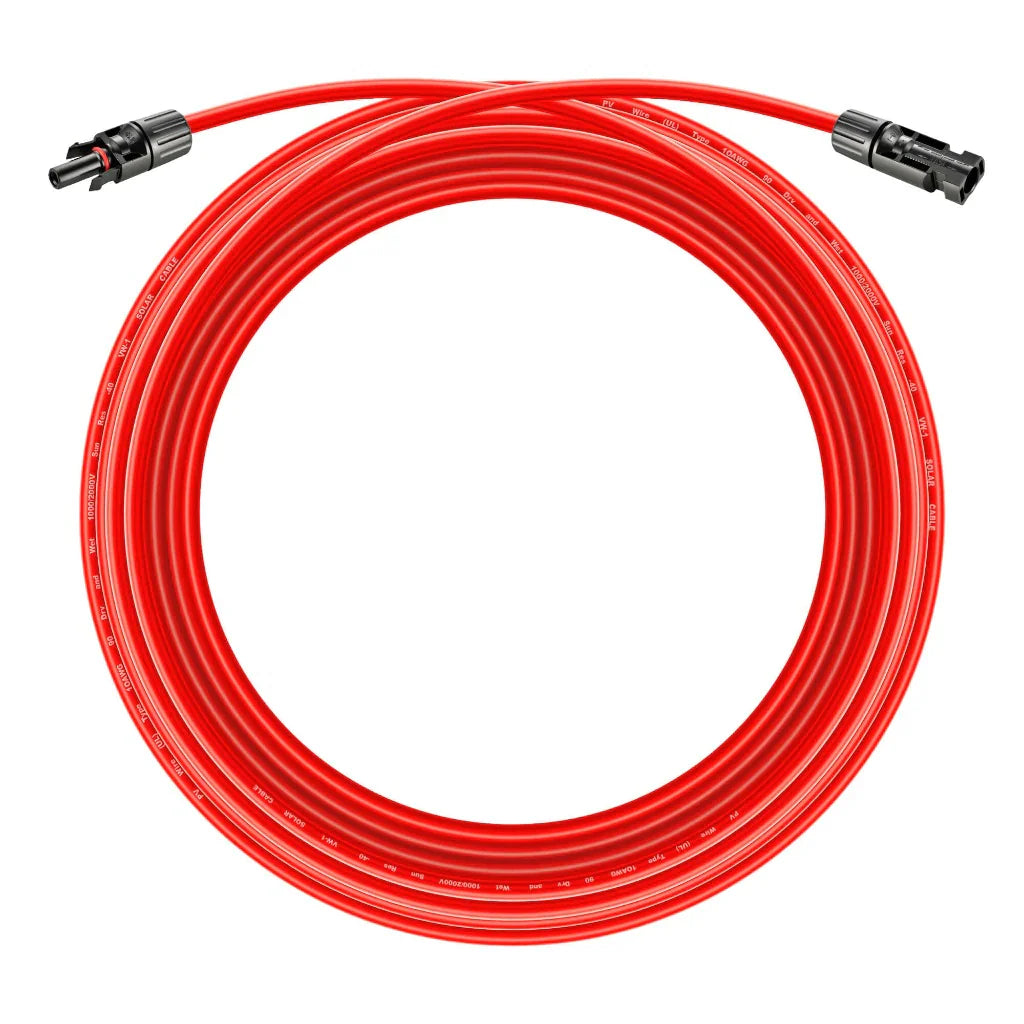 Rich Solar 10 Gauge (10AWG) 15 Feet Solar Panel Extension Cable Wire With Solar Connectors