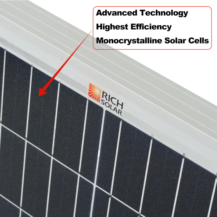 Rich Solar MEGA 200 MAX 200W 24 Volt Monocrystalline Solar Panel