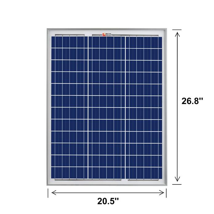 Rich Solar - 50 Watt 12V Poly Solar Panel