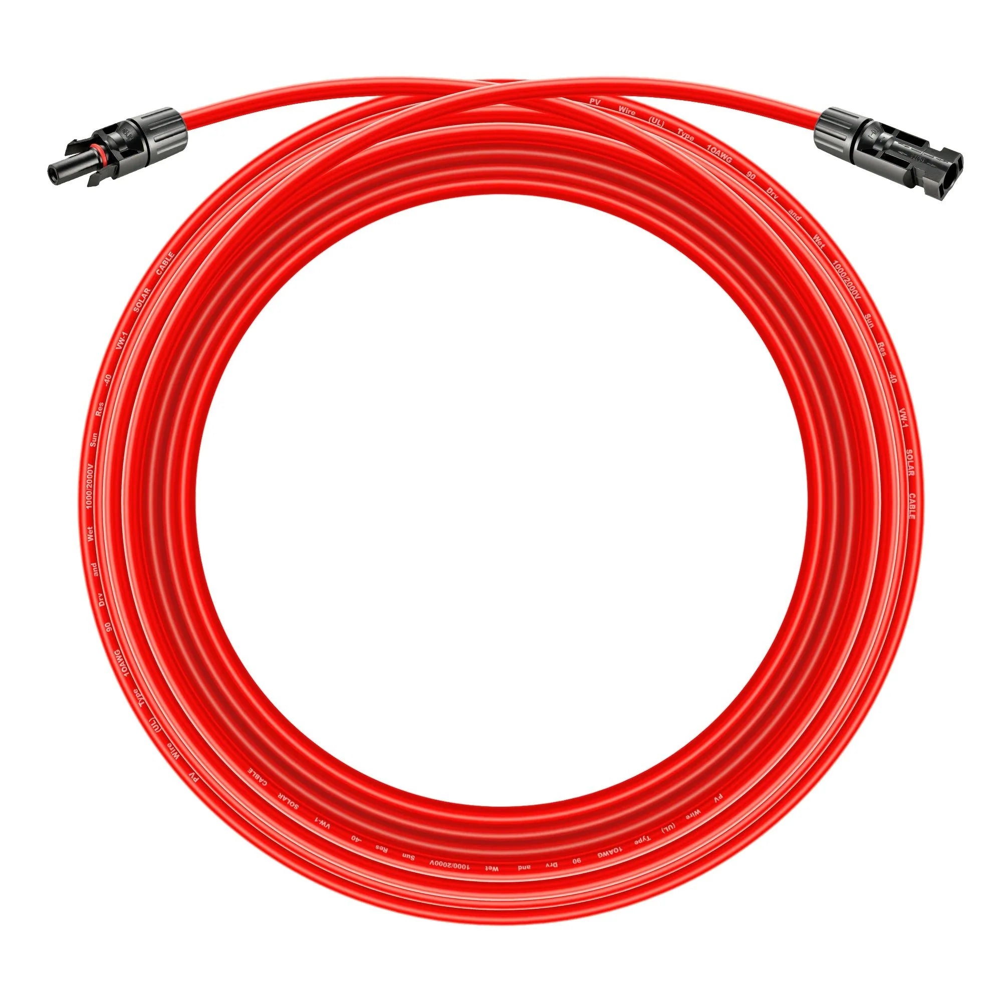 Rich Solar 10 Gauge (10AWG) 50 Feet Solar Panel Extension Cable Wire With Solar Connectors
