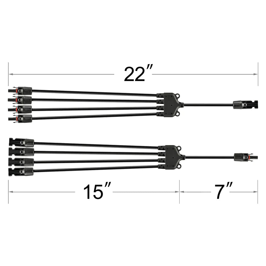 Rich Solar Y Branch Parallel Adapters 4 To 1