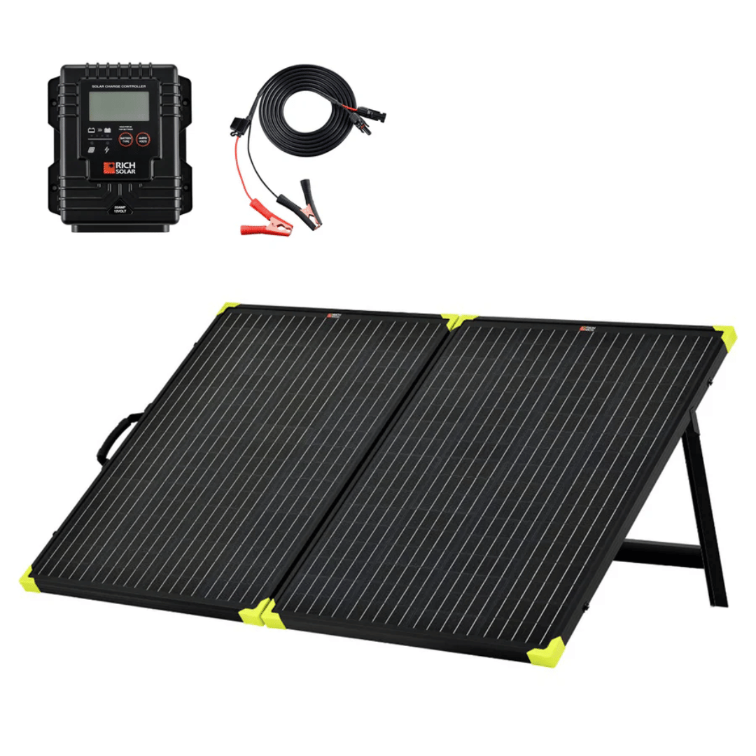 Rich Solar - 200 Watt 12V Portable Solar Panel Black Briefcase