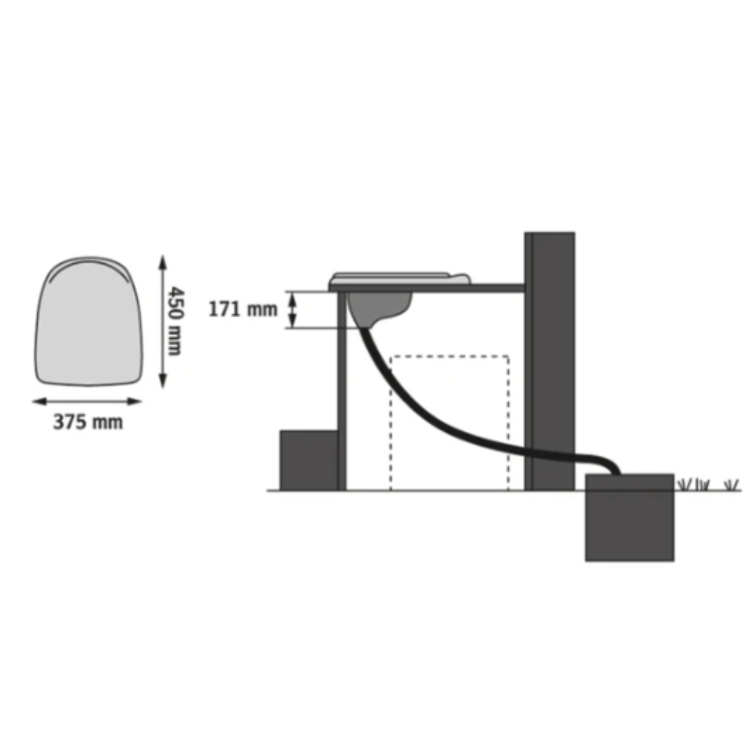 Separett Privy 501 Urine Separating Toilet Kit