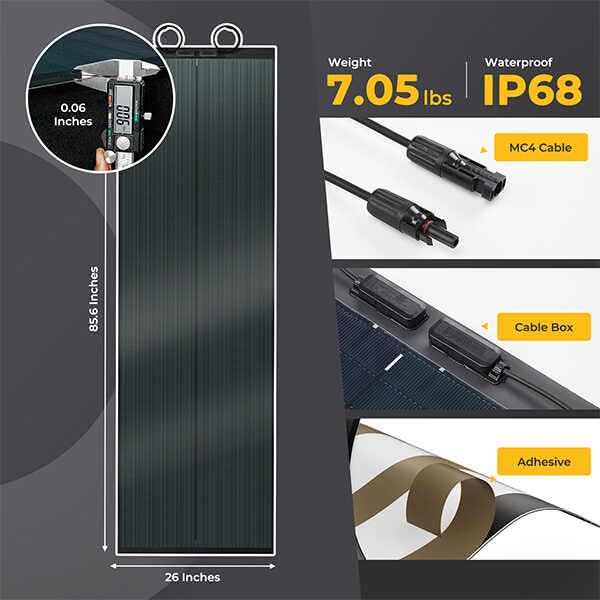BougeRV 12V 400 Watt CIGS Flexible Solar Kit